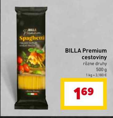 BILLA Premium cestoviny rôzne druhy 500 g