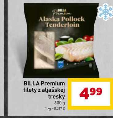 BILLA Premium filety z aljašskej tresky 600 g 