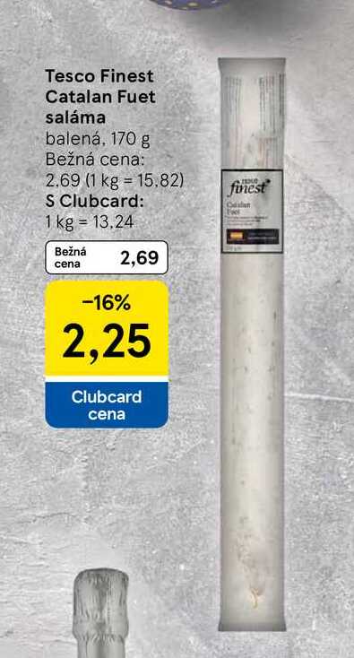 Tesco Finest Catalan Fuet saláma balená, 170 g 