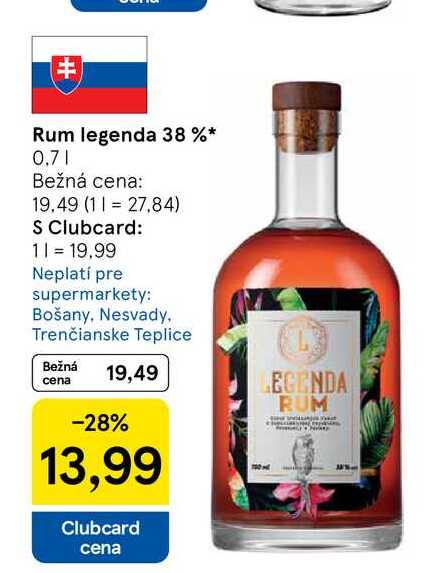 Rum legenda 38 % 0.7l