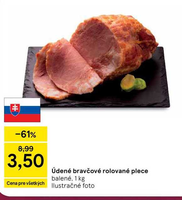 Údené bravčové rolované plece balené, 1 kg 