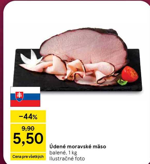 Údené moravské mäso balené, 1 kg