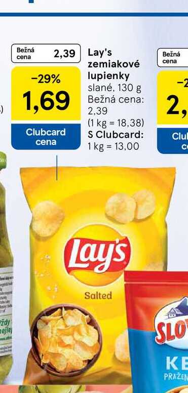 Lay's zemiakové lupienky slané, 130 g 