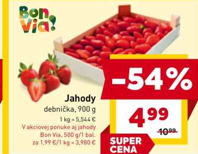 Bon Via Jahody debnička, 900 g