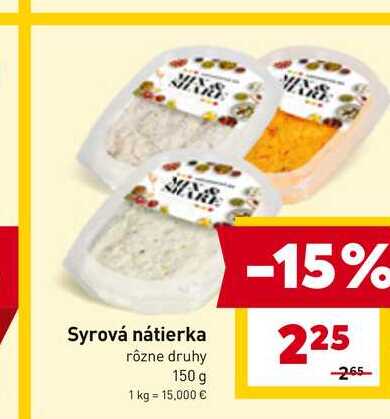 Syrová nátierka rôzne druhy 150 g 