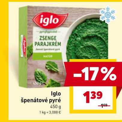Iglo špenátové pyré 450 g