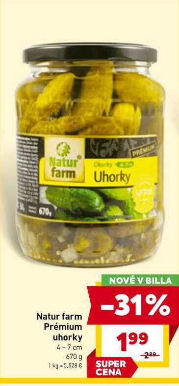 Natur farm Prémium uhorky 4-7 cm 670 g