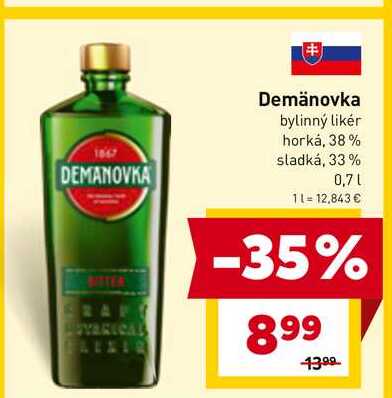 Demänovka bylinný likér horká, 38% 0.7l