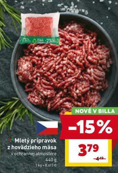 Mletý prípravok z hovädzieho mäsa vochrannej atmosfére 440 g