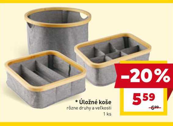 Úložné koše rôzne druhy a veľkosti 1 ks