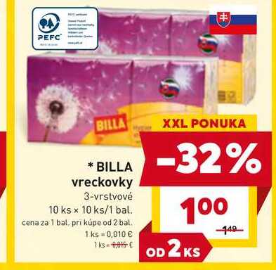 BILLA vreckovky 3-vrstvové 10 ks x 10 ks/1 bal. 