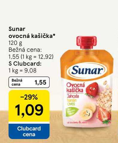 Sunar ovocná kašička 120 g 
