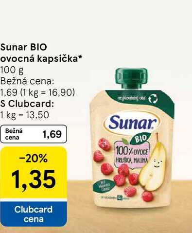 Sunar BIO ovocná kapsička 100 g 