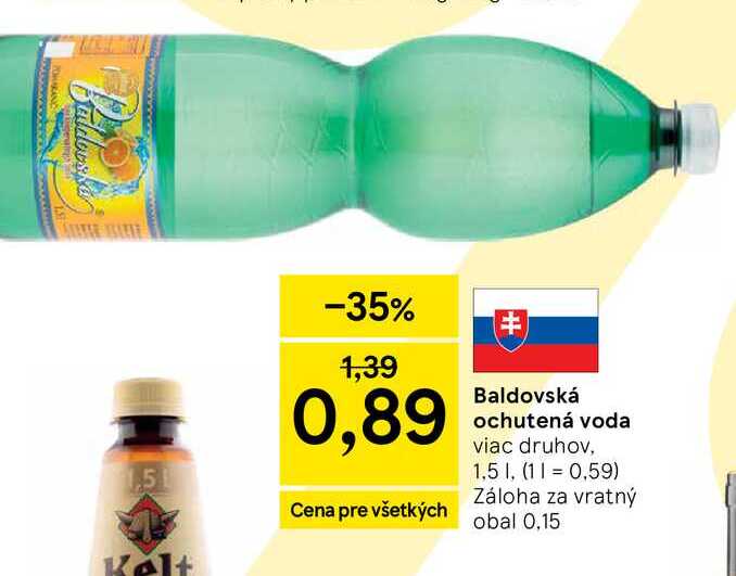 Baldovská ochutená voda viac druhov, 1,5 l v akcii