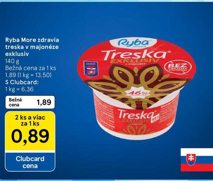 Ryba More zdravia treska v majonéze exklusiv 140 g 