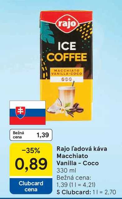 Rajo l'adová káva Macchiato Vanilla-Coco 330 ml 