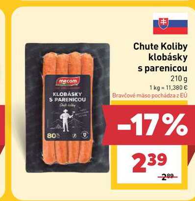 Chute Koliby klobásky s parenicou 210 g