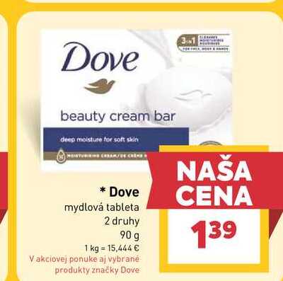Dove mydlová tableta 2 druhy 90 g 