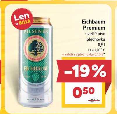 Eichbaum Premium svetlé pivo plechovka 0,5l