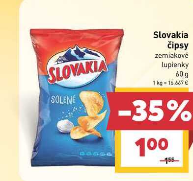Slovakia čipsy zemiakové lupienky 60 g