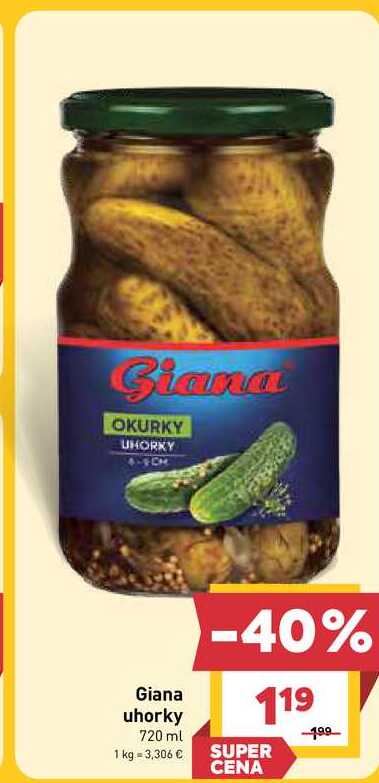 Giana uhorky 720 ml 