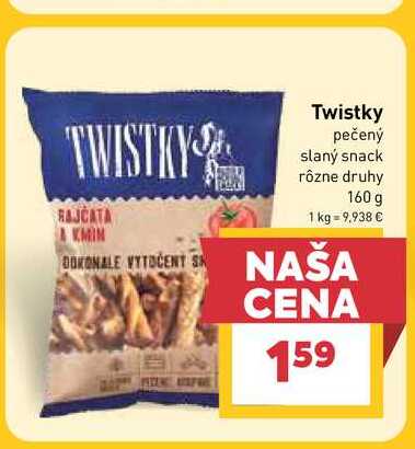 Twistky pečený slaný snack rôzne druhy 160 g