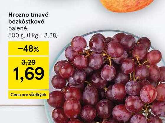 Hrozno tmavé bezkôstkové balené, 500 g