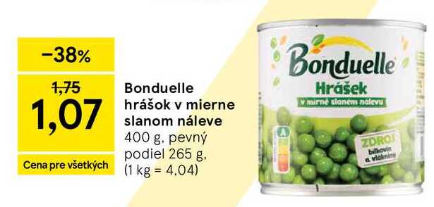 Bonduelle hrášok v mierne slanom náleve 400 g
