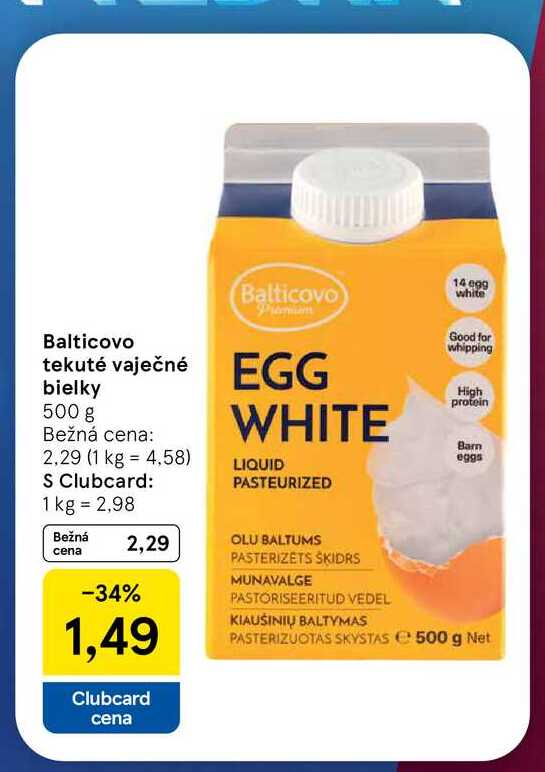 Balticovo tekuté vaječné bielky 500 g 