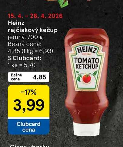 Heinz rajčiakový kečup jemný, 700 g