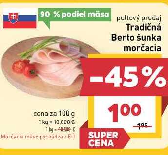 Tradičná Berto šunka morčacia 100g