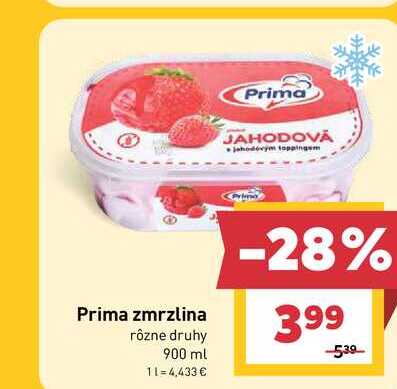 Prima zmrzlina rôzne druhy 900 ml 