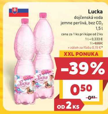 Lucka dojčenská voda jemne perlivá, bez CO₂ 1,5l v akcii