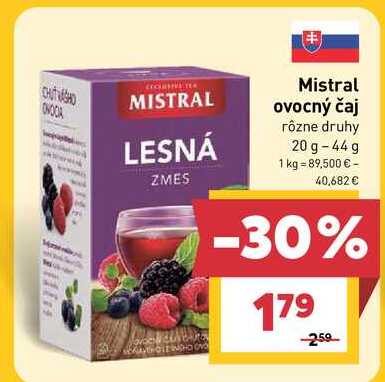 Mistral ovocný čaj rôzne druhy 20 g-44 g  v akcii