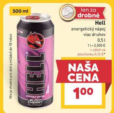 Hell energetický nápoj viac druhov 0,5l