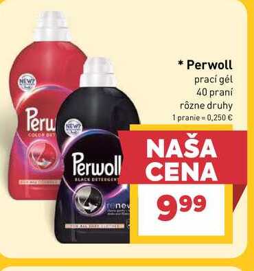 Perwoll prací gél 40 praní rôzne druhy 