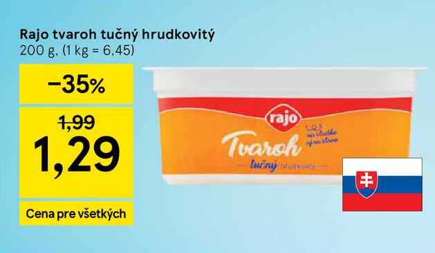 Rajo tvaroh tučný hrudkovitý 200 g