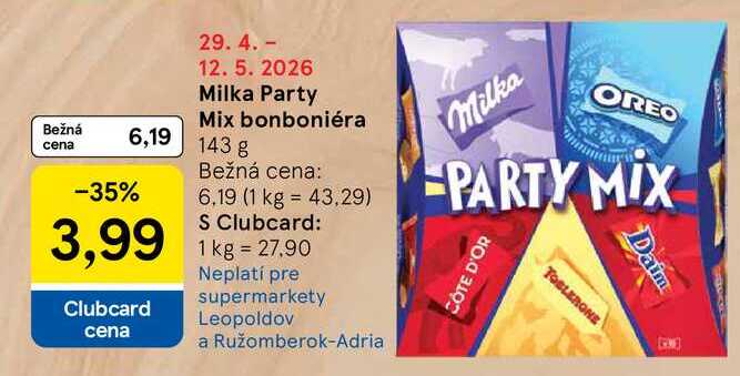 Milka Party Mix bonboniéra 143 g