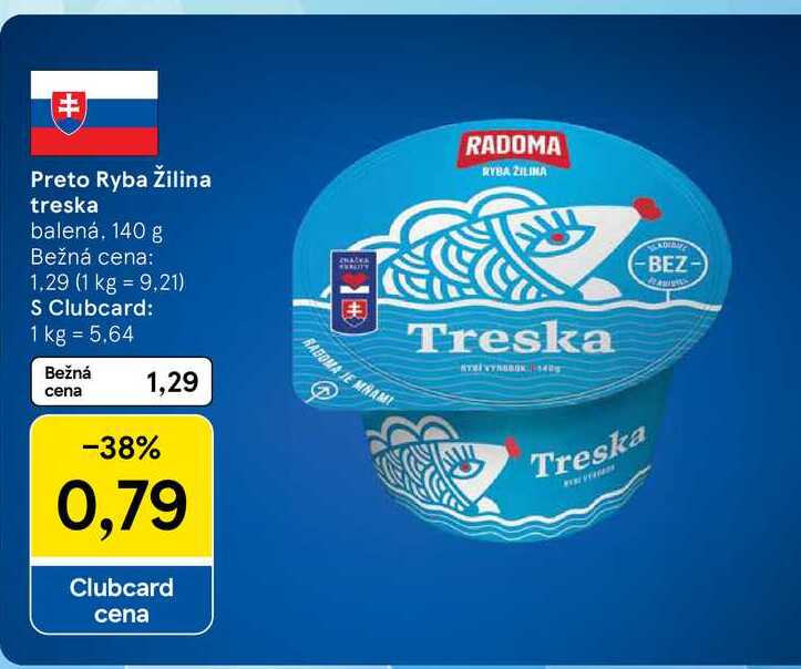 Preto Ryba Žilina treska balená, 140 g 