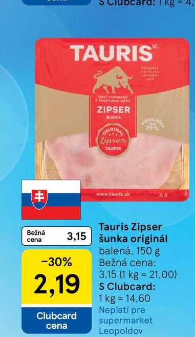 Tauris Zipser balená, 150 g 
