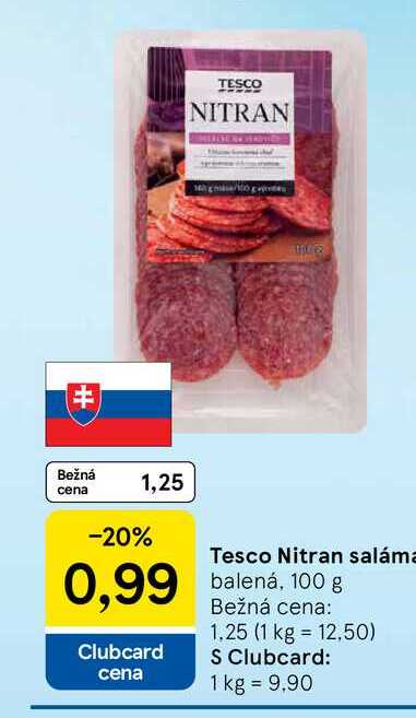 Tesco Nitran saláma 100 g