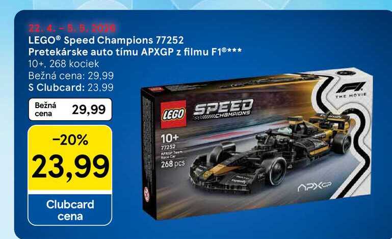 LEGO® Speed Champions 77252 Pretekárske auto tímu APXGP z filmu F1® 10+, 268 kociek 