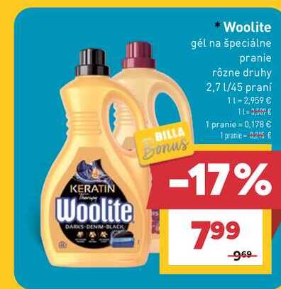Woolite gél na špeciálne pranie rôzne druhy 2,7 l/45 praní 