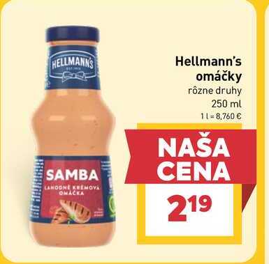 Hellmann's omáčky rôzne druhy 250 ml 