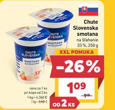 用 Chute Slovenska smotana na šľahanie 33%, 250 g  v akcii