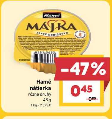 Hamé nátierka rôzne druhy 48 g 