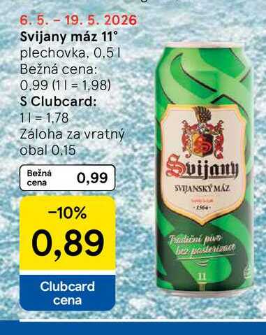 Svijany máz 11° plechovka, 0,5L