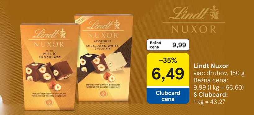 Lindt Nuxor viac druhov, 150g 