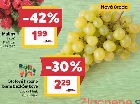 Stolové hrozno biele bezkôstkové 500 g/1 bal. 