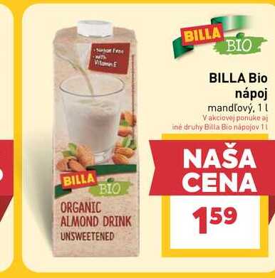 BILLA Bio nápoj mandľový, 1 l